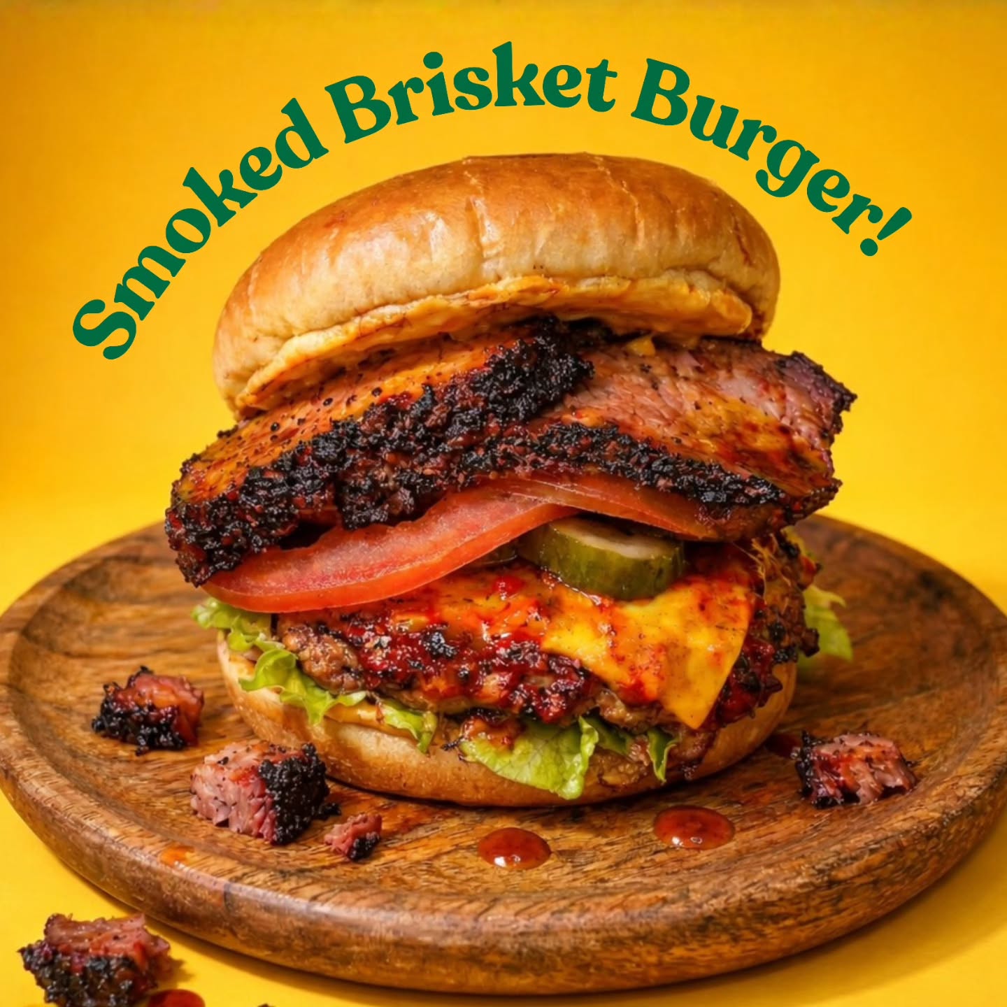 Smoky Stacks Signature Brisket Burger